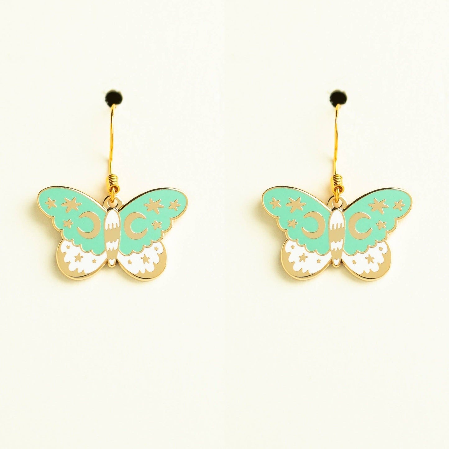 Aqua Moth Earrings