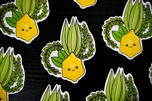 Etrog and Lulav Vinyl Sticker