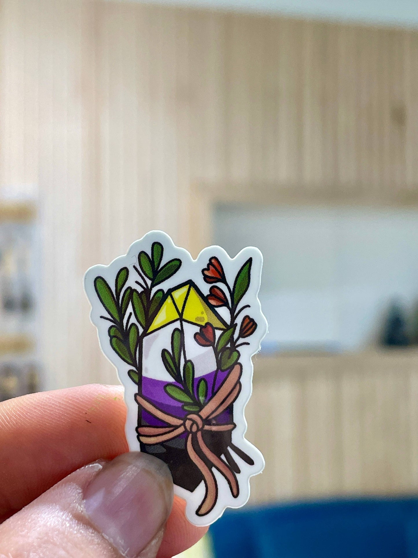 Non-Binary Pride Crystal Sticker