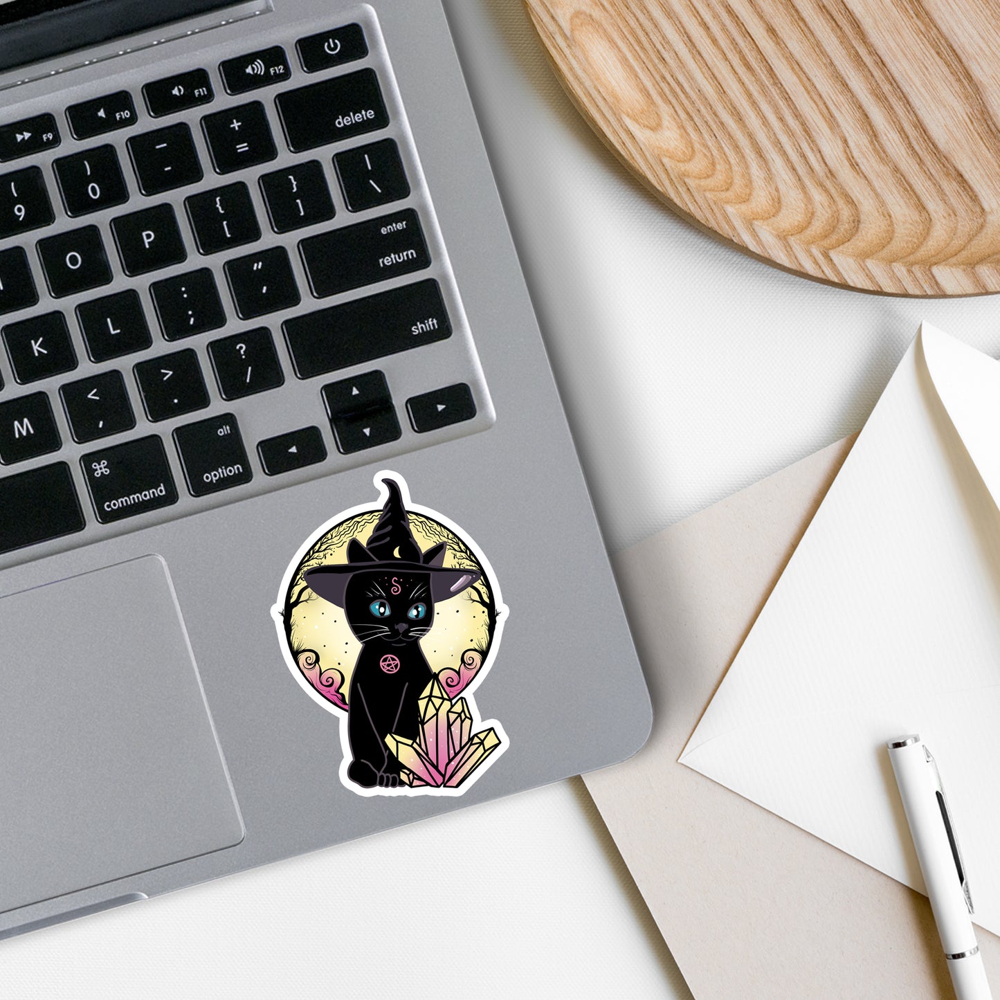 Witchy Black Cat Vinyl Sticker