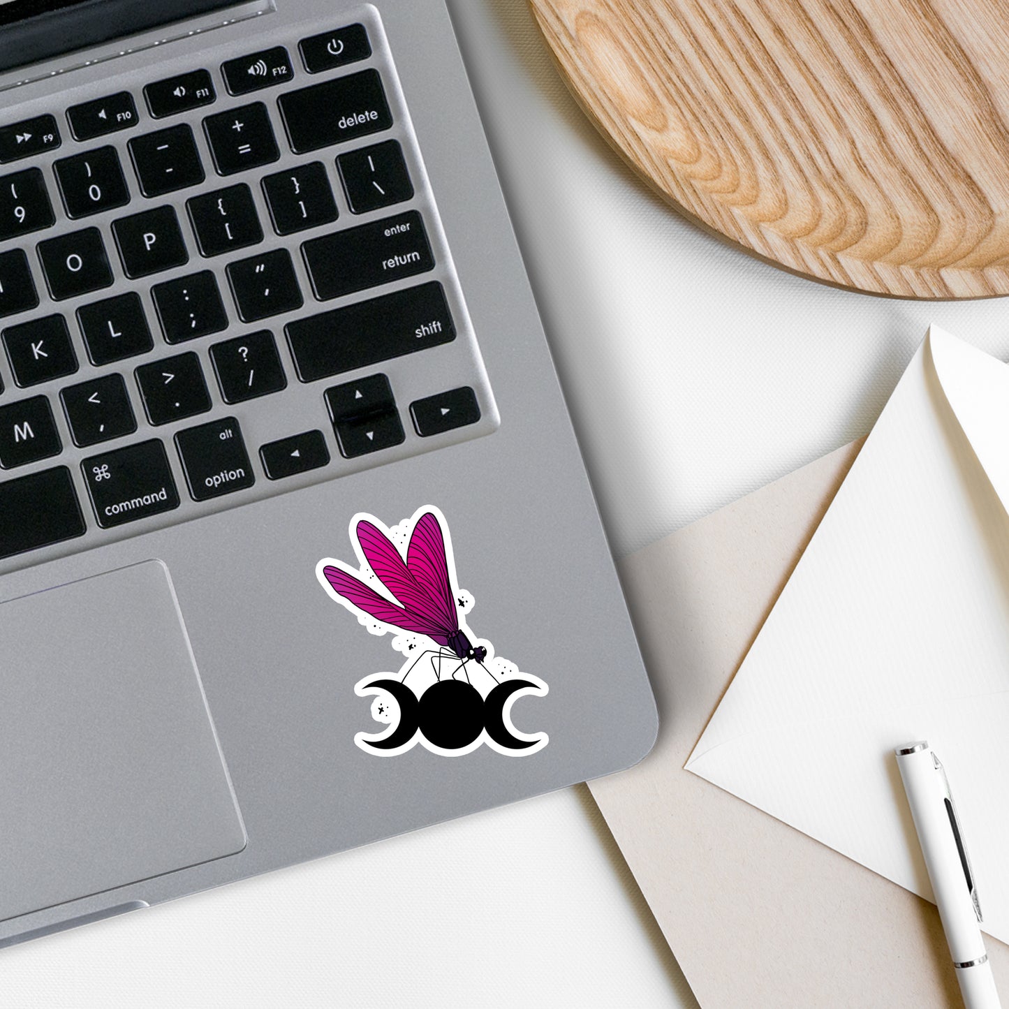 Dragonfly with Moon Phases Vinyl Sticker