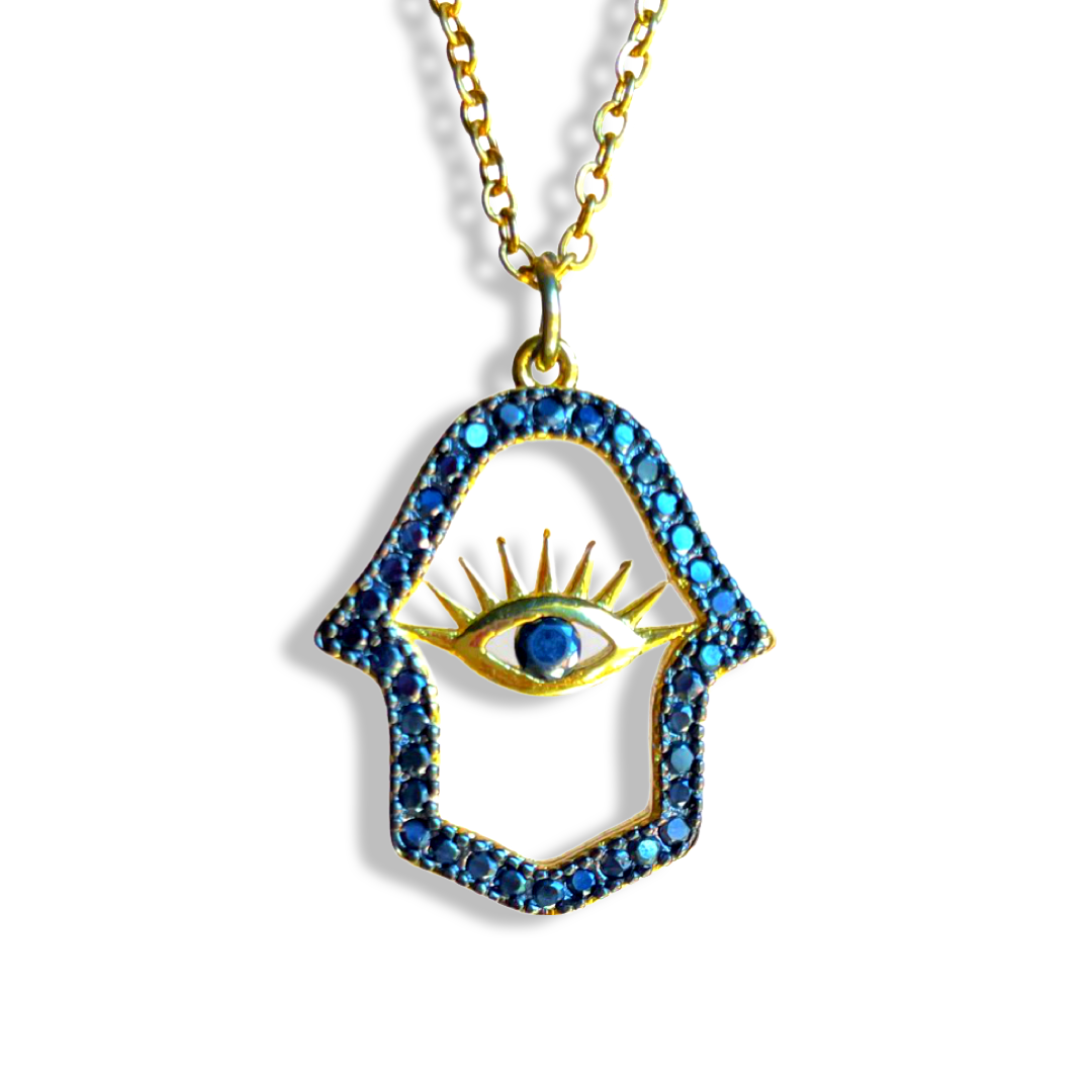 Ayin Harah Hamsa Necklace