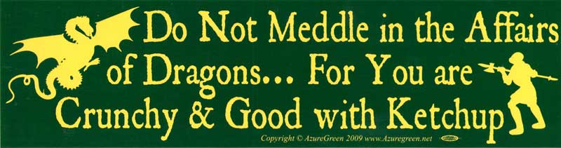 Do Not Meddle In The Affairs Of Dragons Bumper Sticker