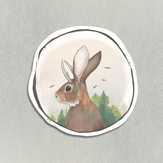 Jackalope in Pines Sticker