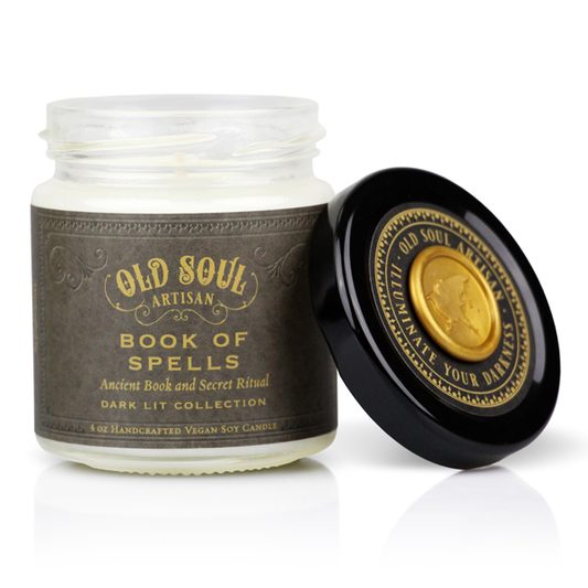 Book Of Spells - 4oz Soy Candle - For Book Lovers - Arcana