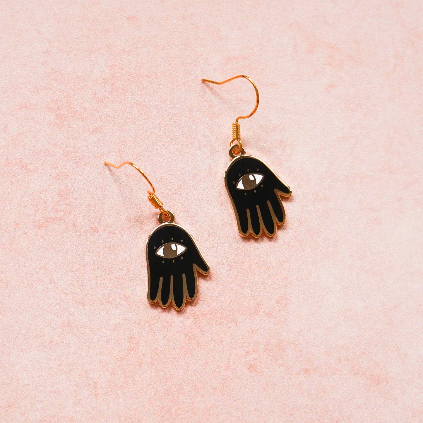 Midnight Hamsa Hand Earrings