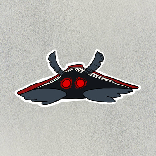 Mothman Hiding Under a Book Sticker