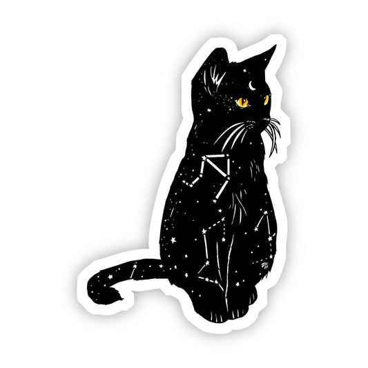 Black Zodiac Cat Sticker - Arcana