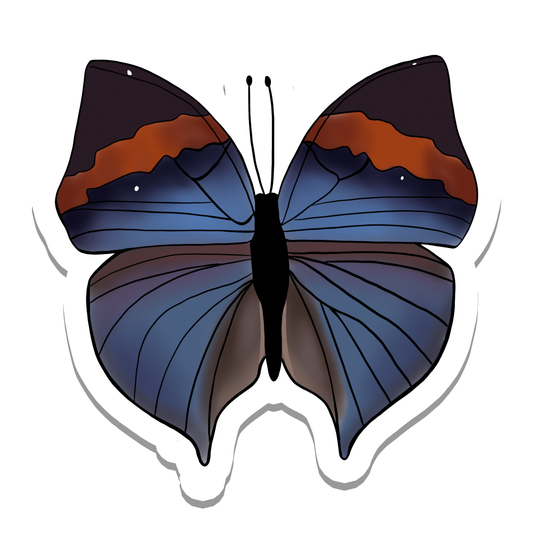 Blue Cottagecore Butterfly Vinyl Sticker