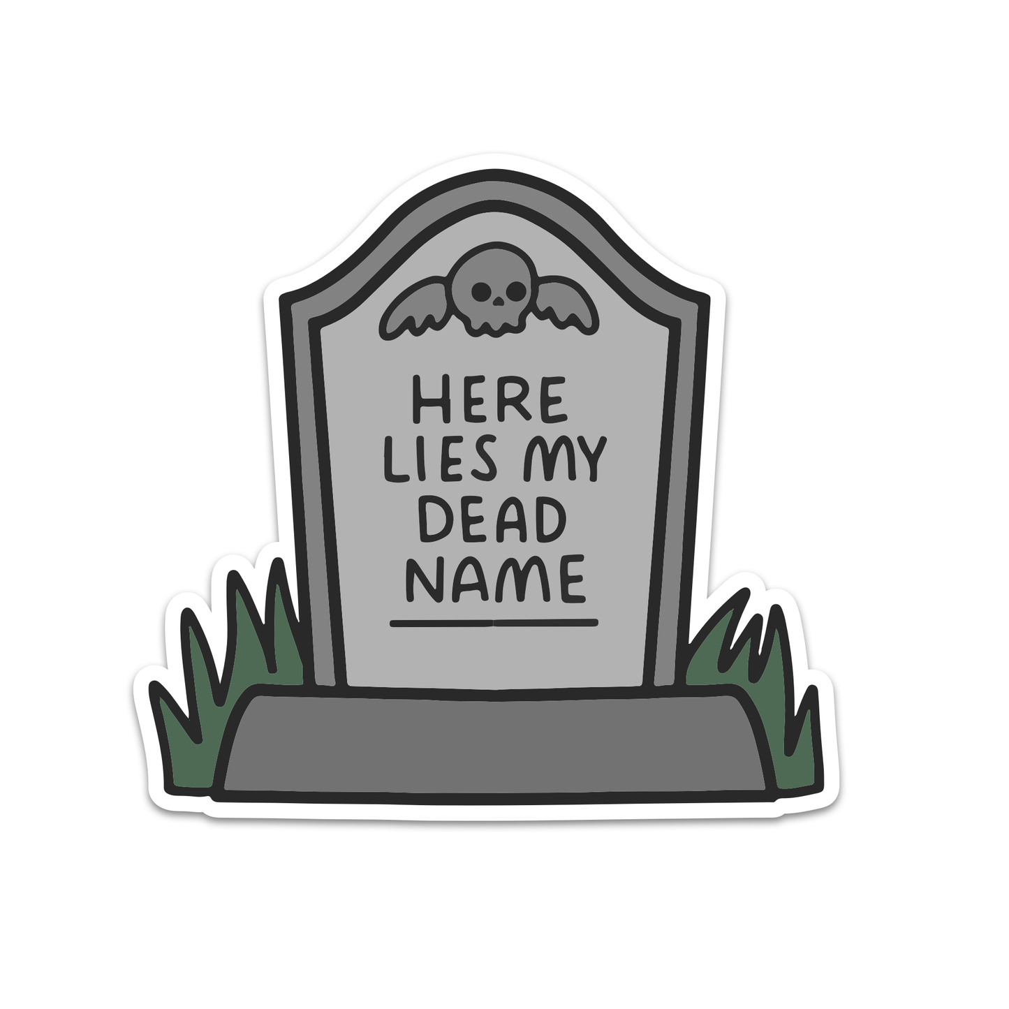 Here Lies My Dead Name Vinyl Sticker