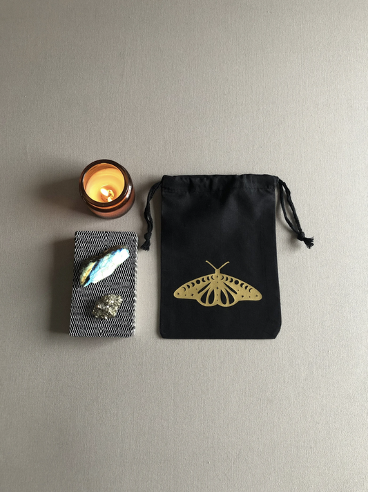 Cosmic Moth Drawstring Pouch