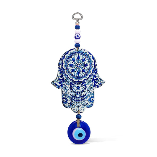 Lovely Hues of Blue Hamsa Hand Wall Art - Arcana