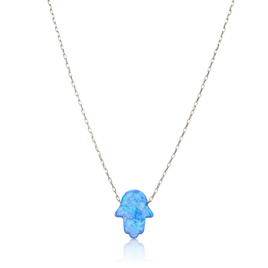 Opal Hamsa Necklace