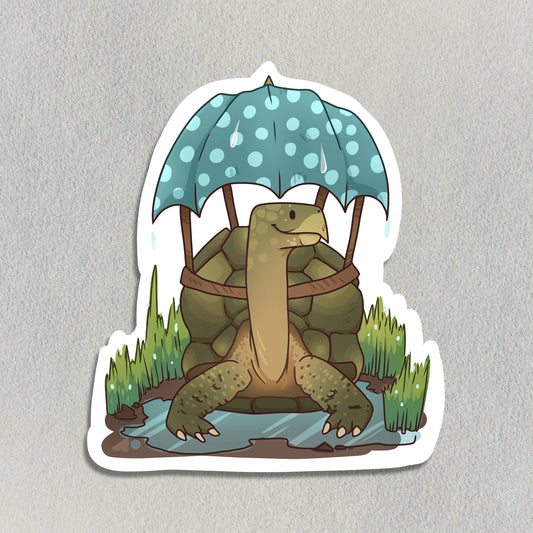 Rainy Day Tortoise Sticker