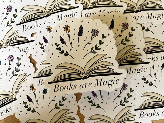Books Are Magic Die Cut Sticker