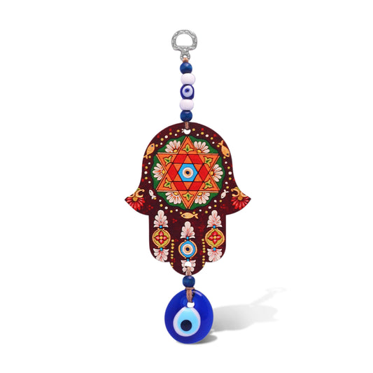 Floral Hamsa with Magen David and Ayin Harah