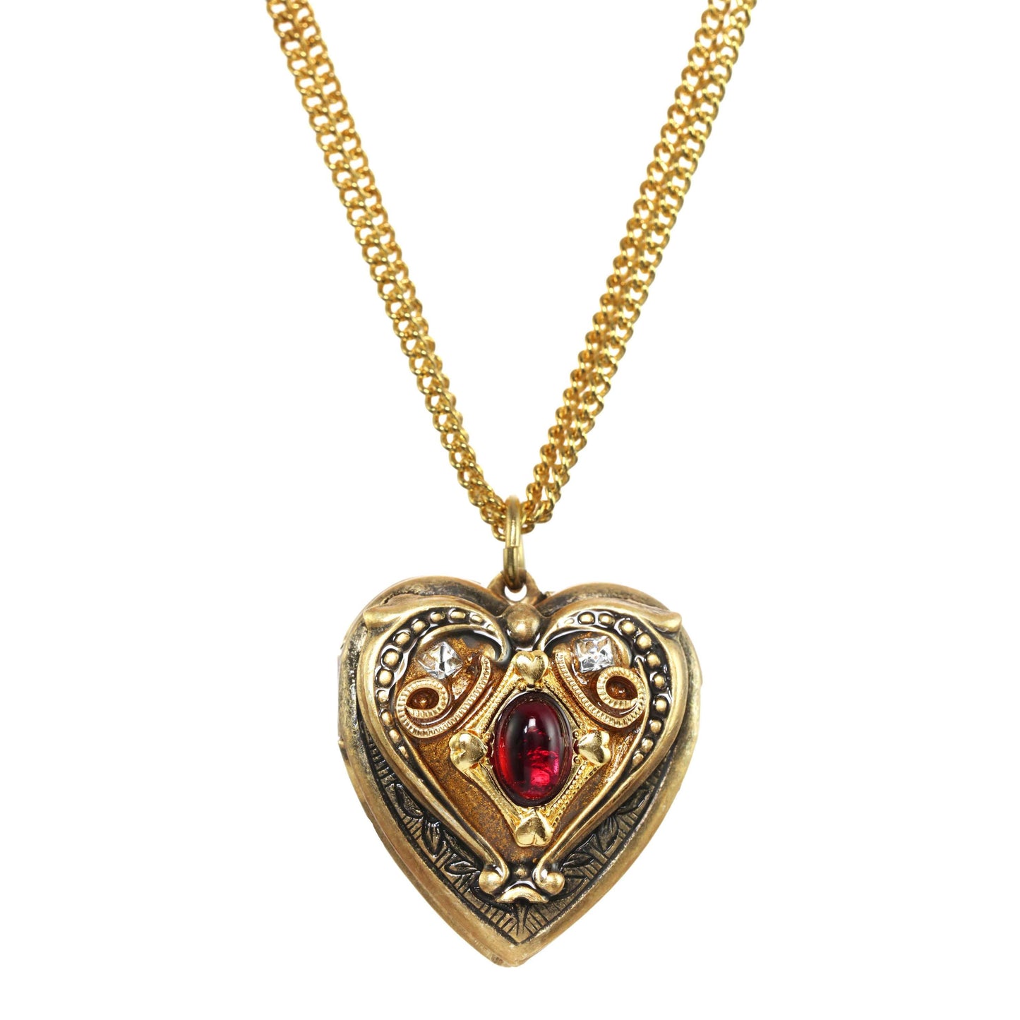 Garnet Heart Locket