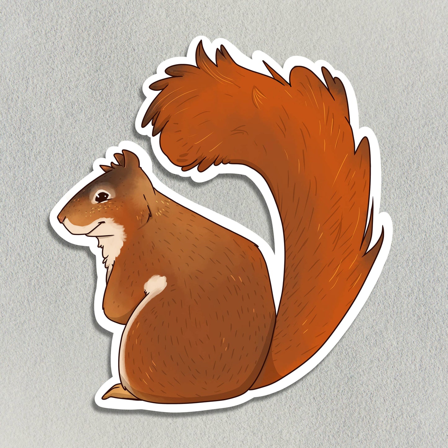 Chubby Red Squirrel Vinyl Sticker