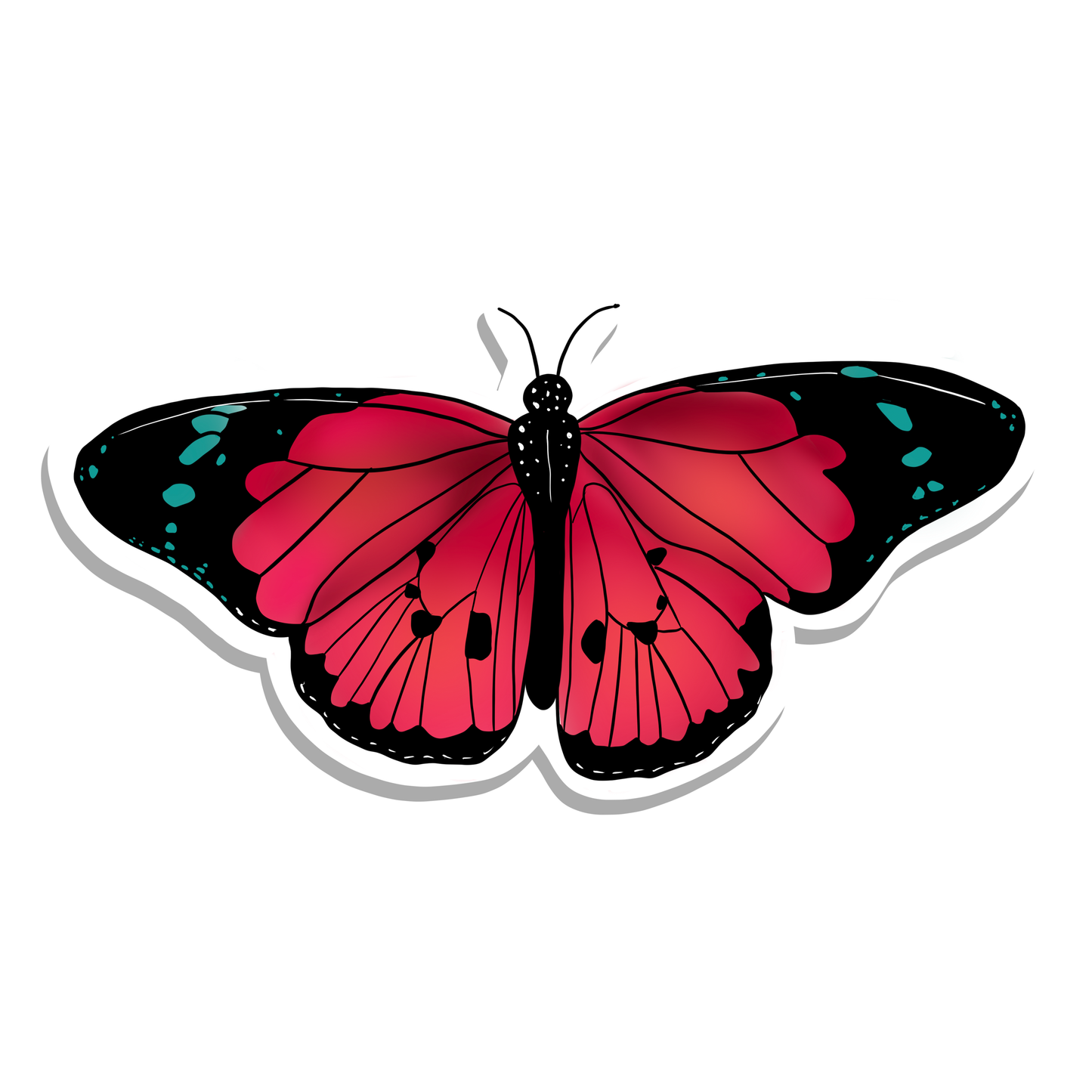 Pink Cottagecore Butterfly Vinyl Sticker