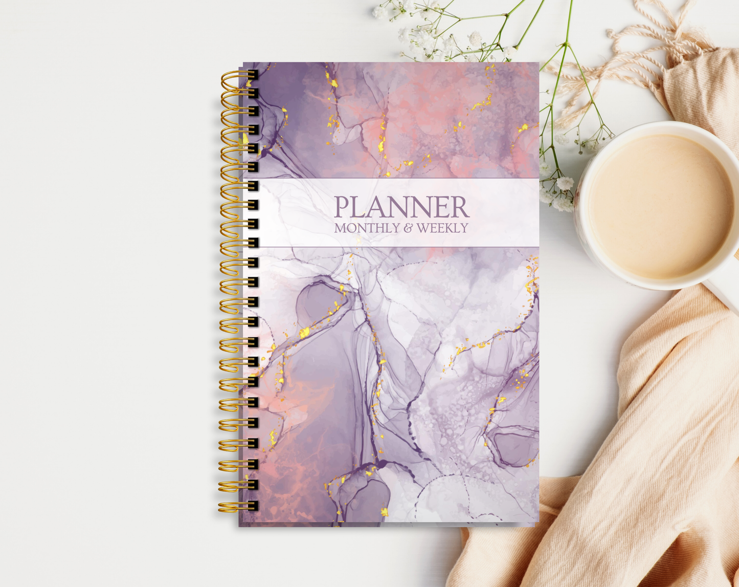 Purple Marble Weekly Planner - Arcana