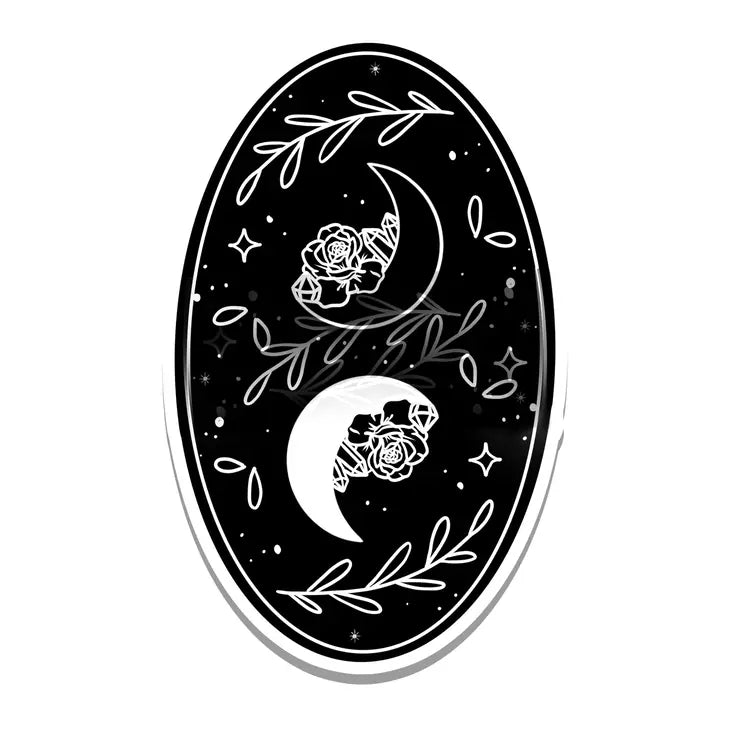 Black and White Moons Vinyl Sticker - Arcana