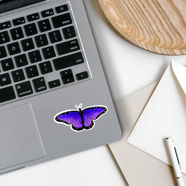 Blue and Purple Cottagecore Butterfly Vinyl Sticker