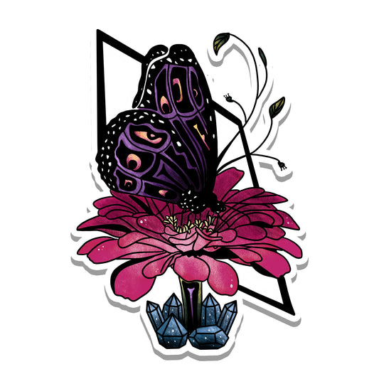 Cottagecore Butterfly Art Vinyl Sticker