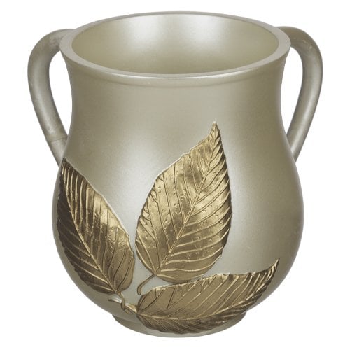 Wash Cup - Three Bronze Leaf Design