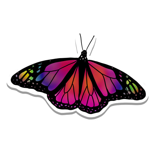 Cottagecore Rainbow Butterfly Vinyl Sticker
