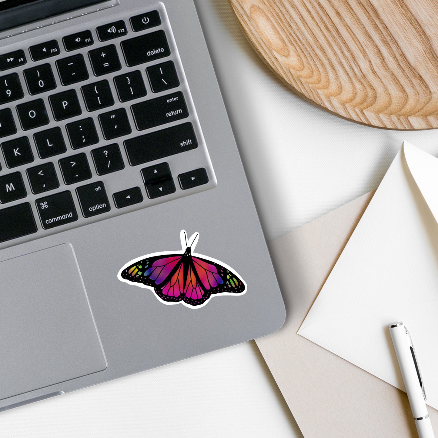 Cottagecore Rainbow Butterfly Vinyl Sticker