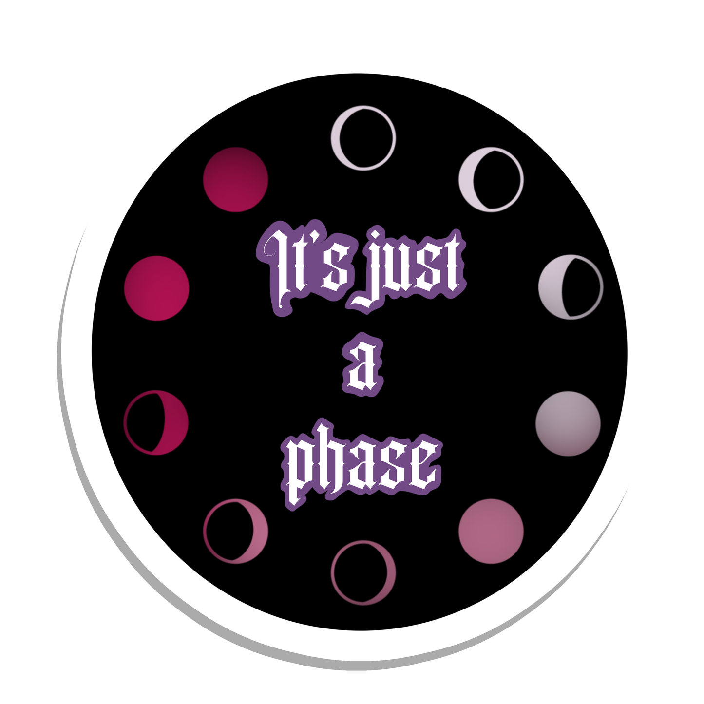 It's Just a Phase Moon Quote Vinyl Sticker