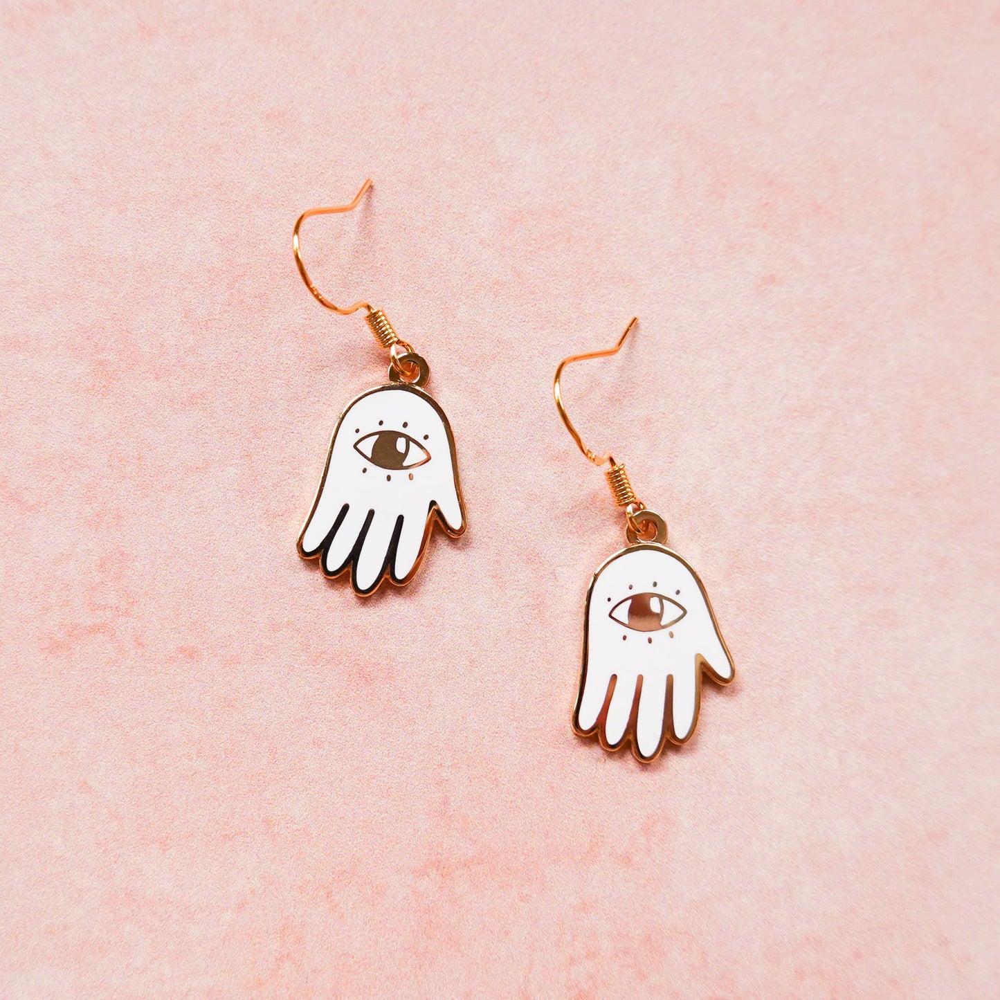 Snow Hamsa Hand Earrings