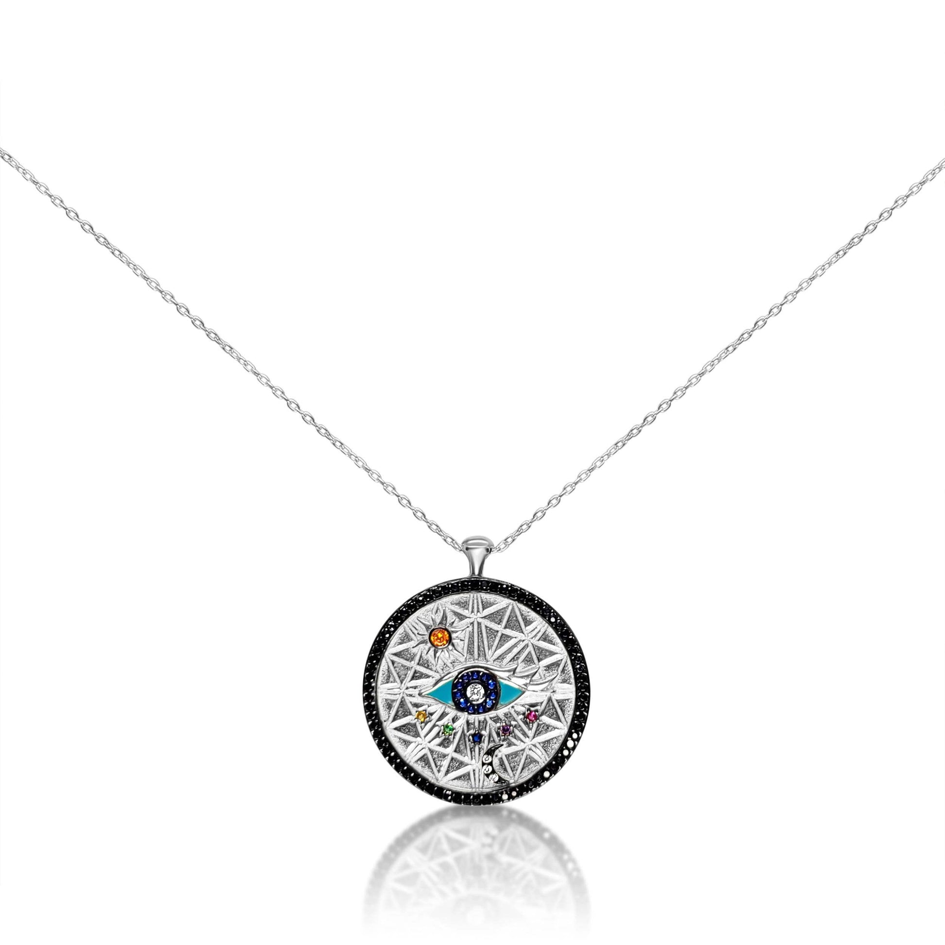 Universe Pendant with Evil Eye, Sun and Moon - Arcana
