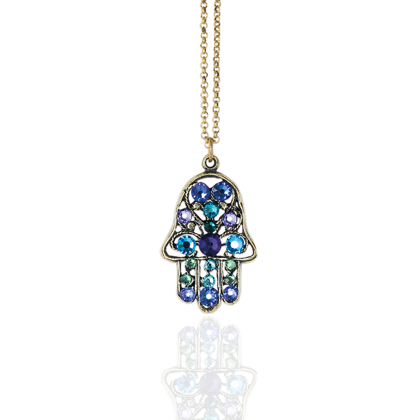 Inanna Crystal Hamsa Necklace