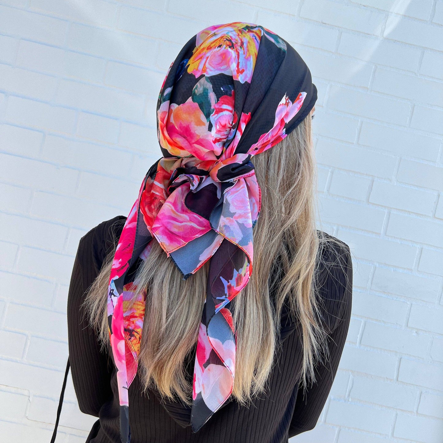 Layla Roses Chiffon Triangle Scarf