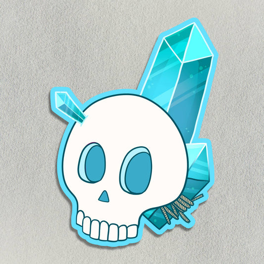 Teal Crystal Skull Sticker - Arcana
