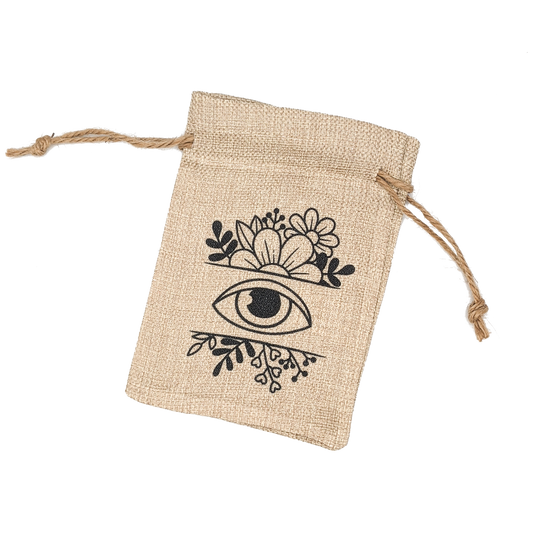 Pouch Eyelets Drawstring Faux Burlap Drawstring Pouches – Arcana