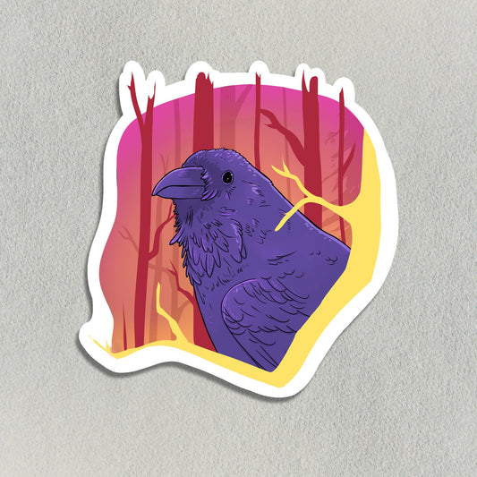Retro Inspired Raven Sticker - Arcana