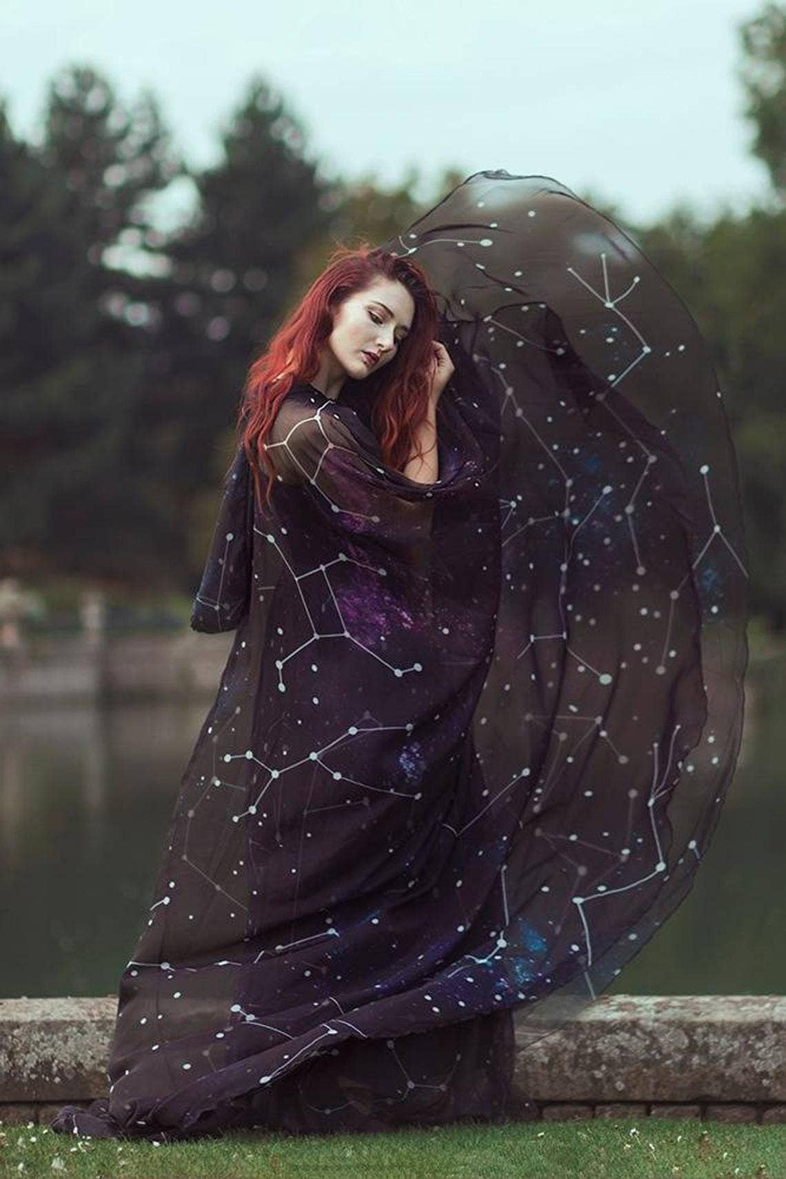 Dark Blue Constellations Cloak - Arcana