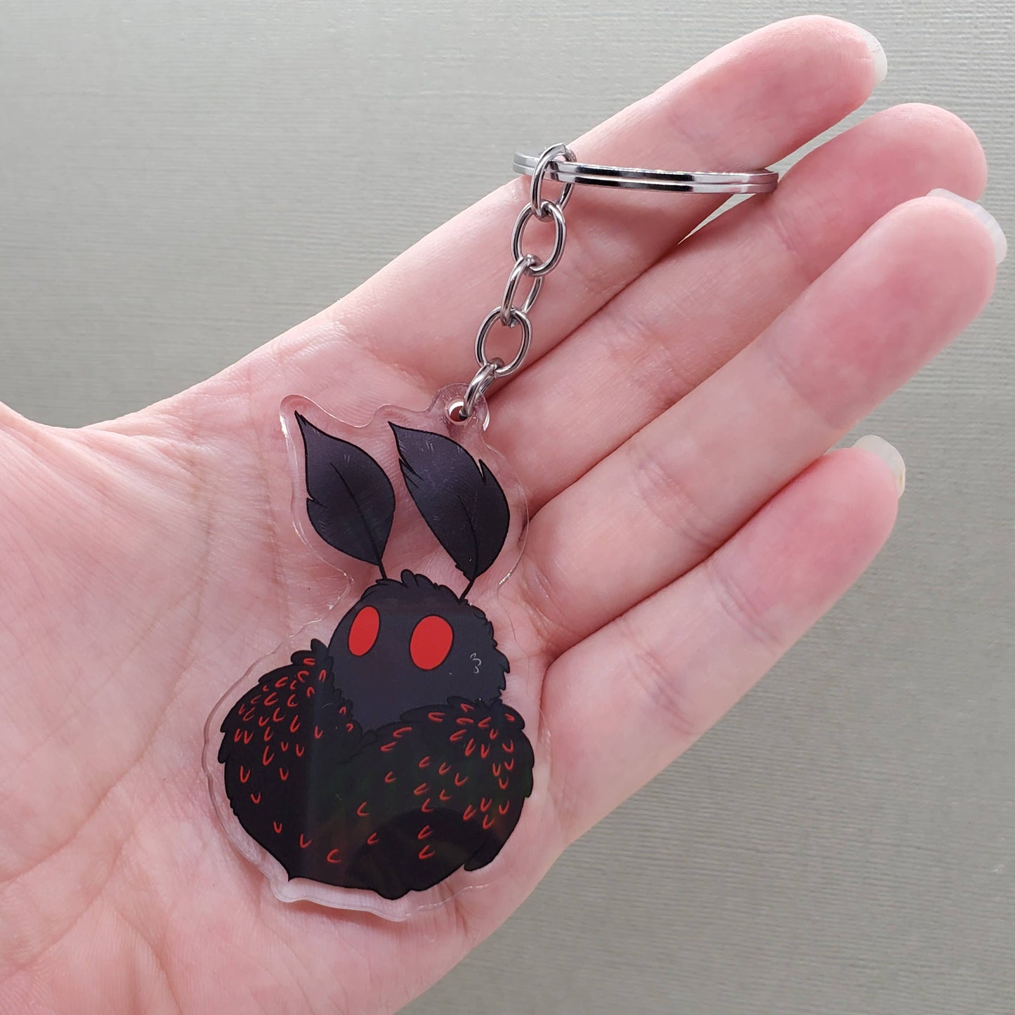 Adorable and Spooky Mothman Acrylic Key Chain