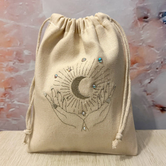 Moon Magic Embroidered Pouch