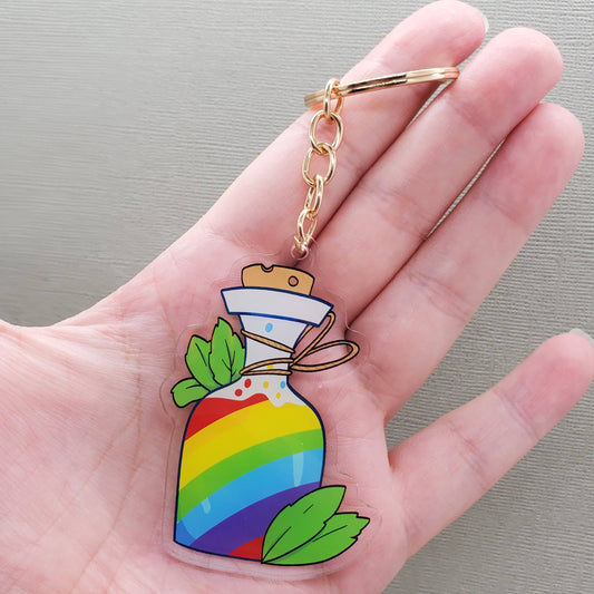 Rainbow Potion Acrylic Key Chain