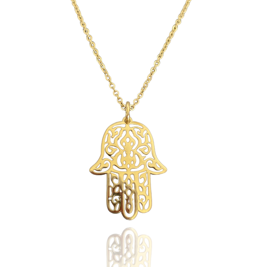 Moroccan Filigree Hamsa Necklace