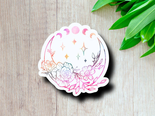 Floral Moon Sticker