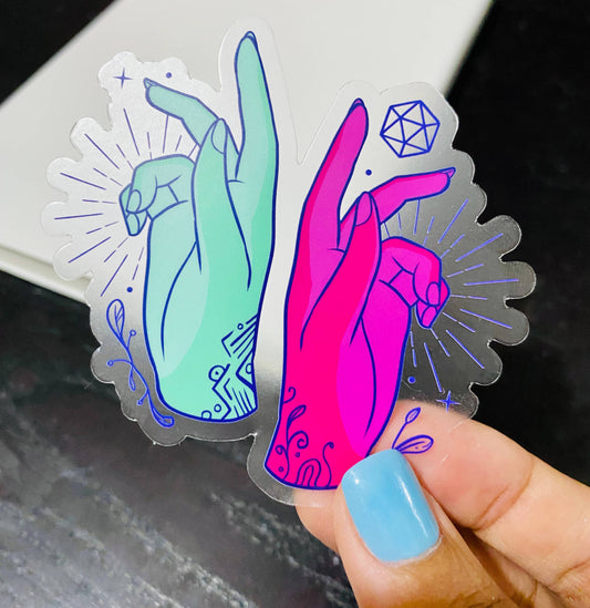 Magical Hands Transparent Vinyl Sticker